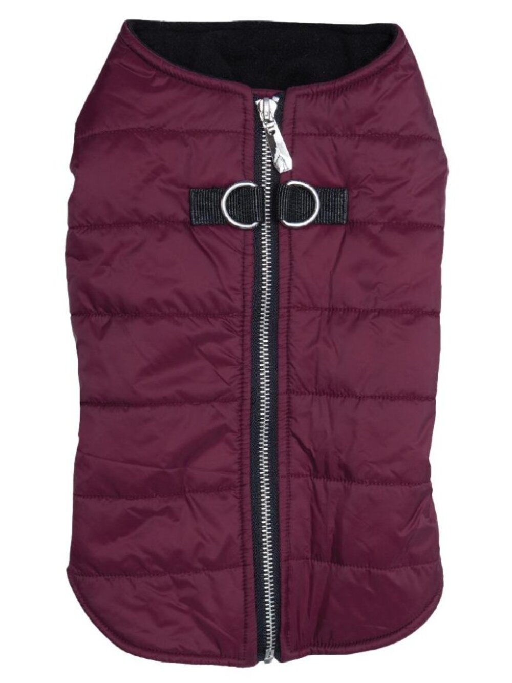 Doggie Design Zip-up Dog Puffer Vest - Burgundy